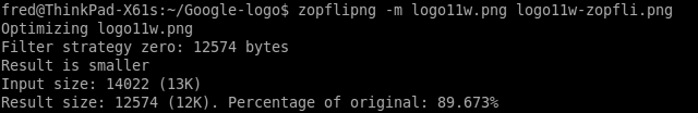 ZopfliPNG run, using -m